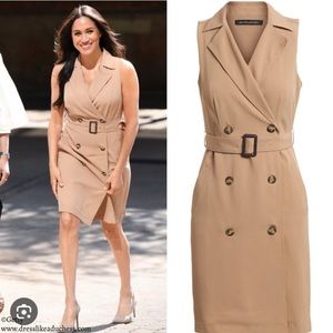 Meghan Markle Banana Republic Double-Breasted Trench Dress sizes 4 & 6